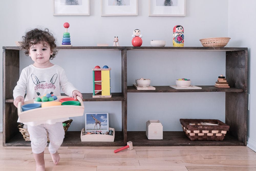 montessori inspired diy shelf for toys