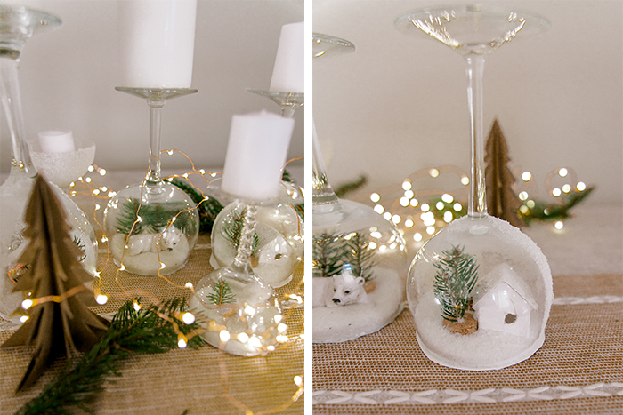 diy christmas decorations wine glasses