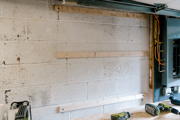 How to attach pegboard to a cinder block - If Only April