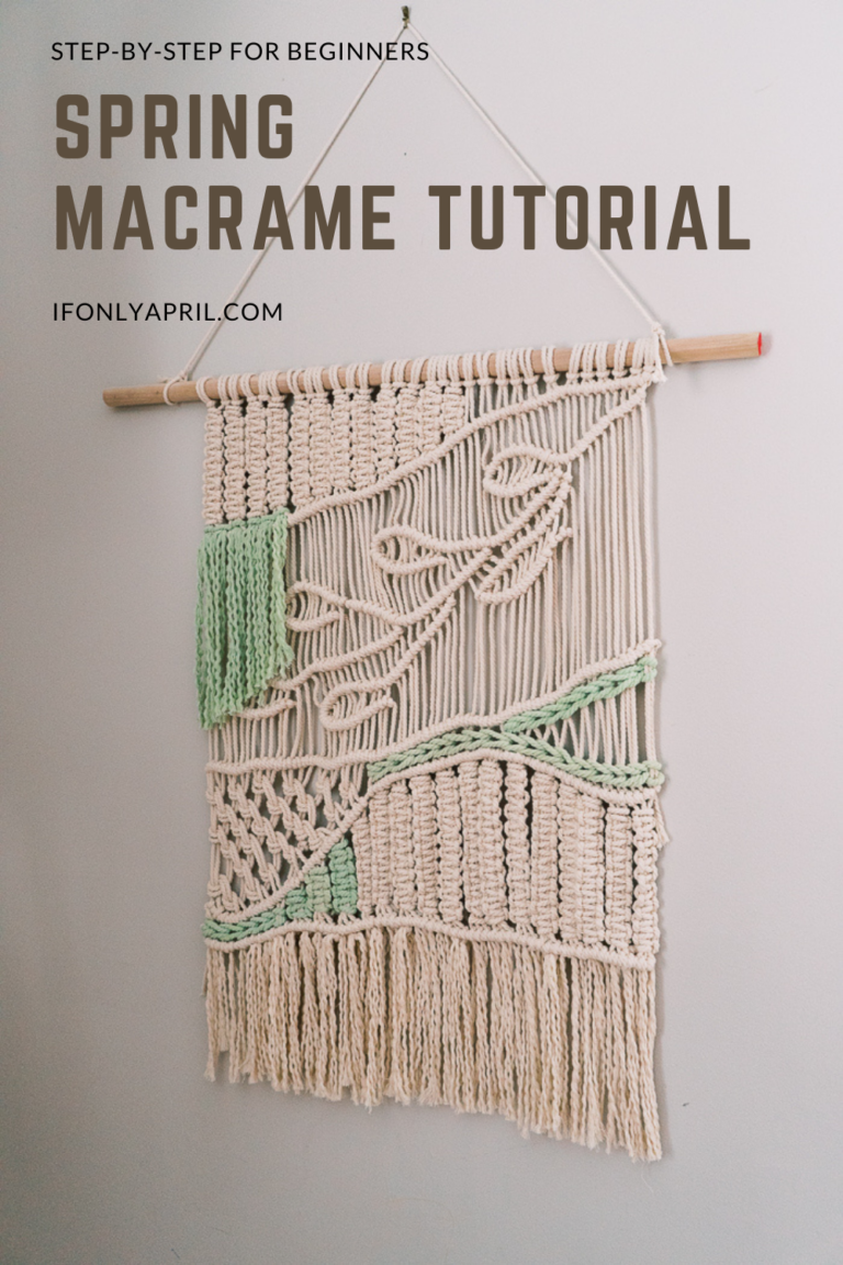 How to macrame wall hanging with vine and leaf - If Only April