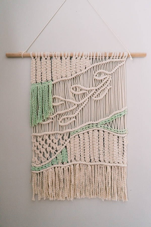 How to macrame wall hanging with vine and leaf - If Only April