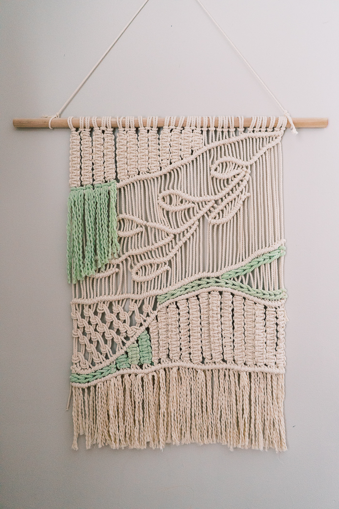 Brown and Green wool Woven Wall Hanging Macrame Wall Hanging