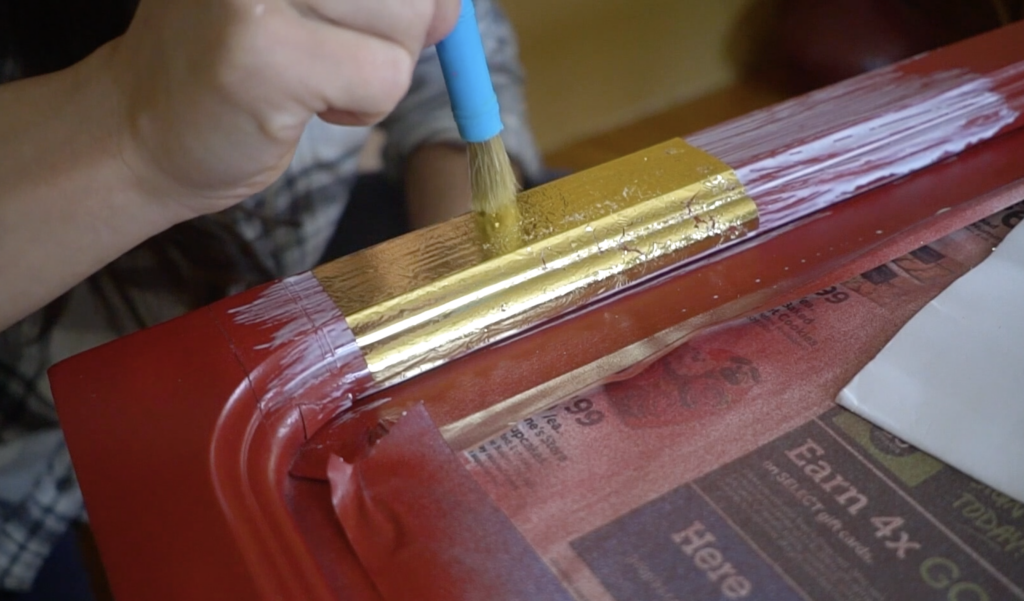 How to apply gold leaf to wood