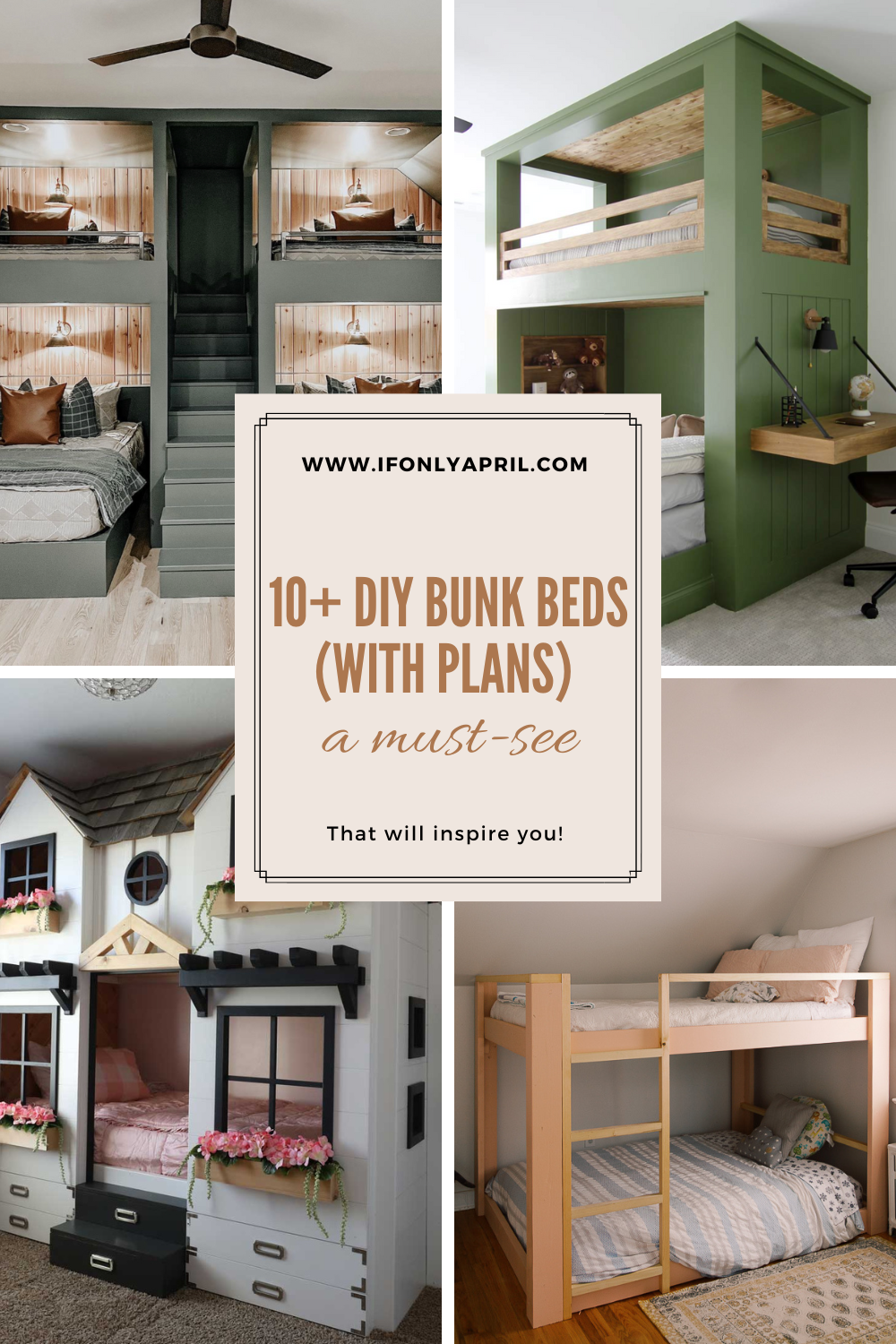10+ amazing diy bunk beds ideas with plans - if only april